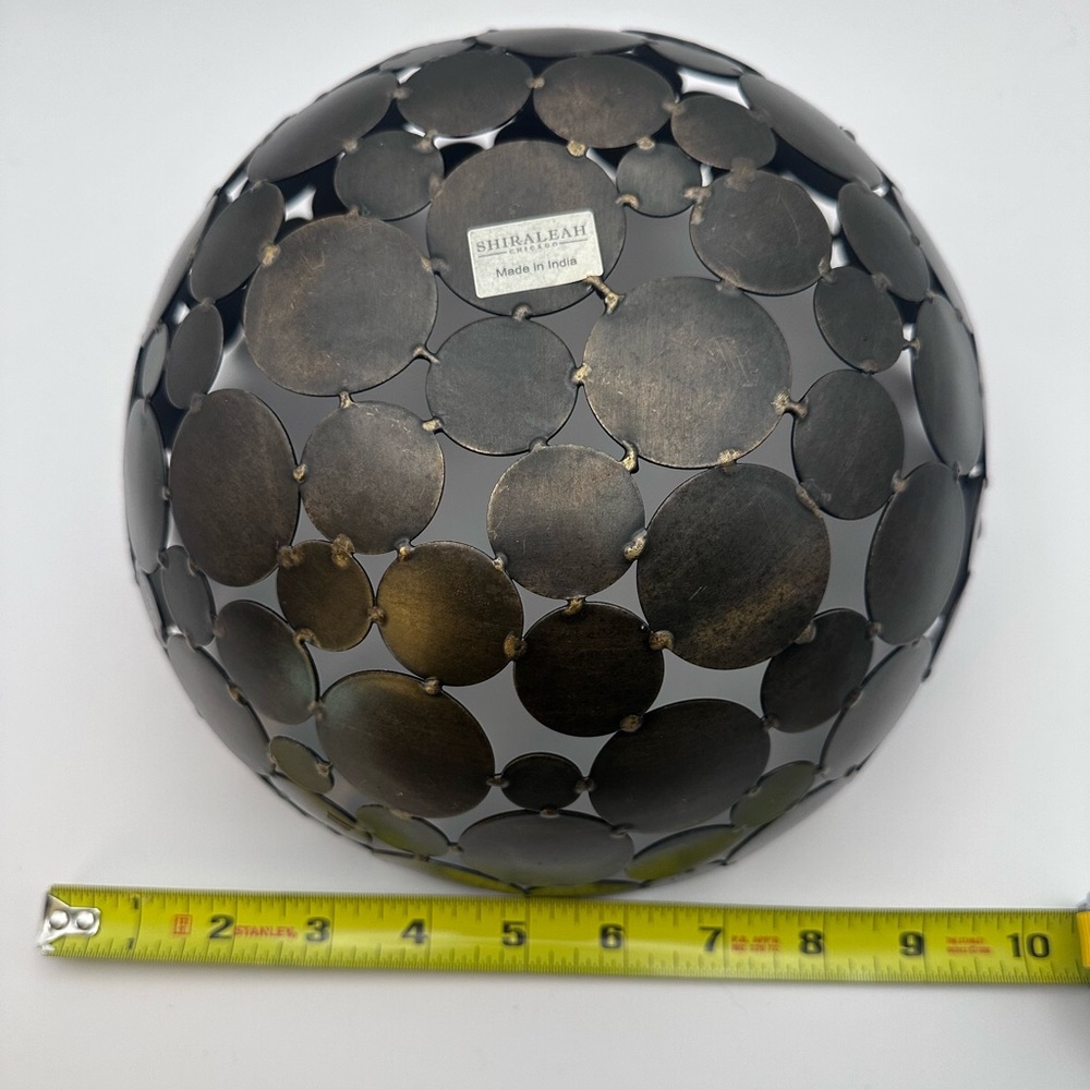 Shiraleah Chicago Metal Disc Decorative Bowl | Modern Boho Accent | 9" - Picture 5 of 5